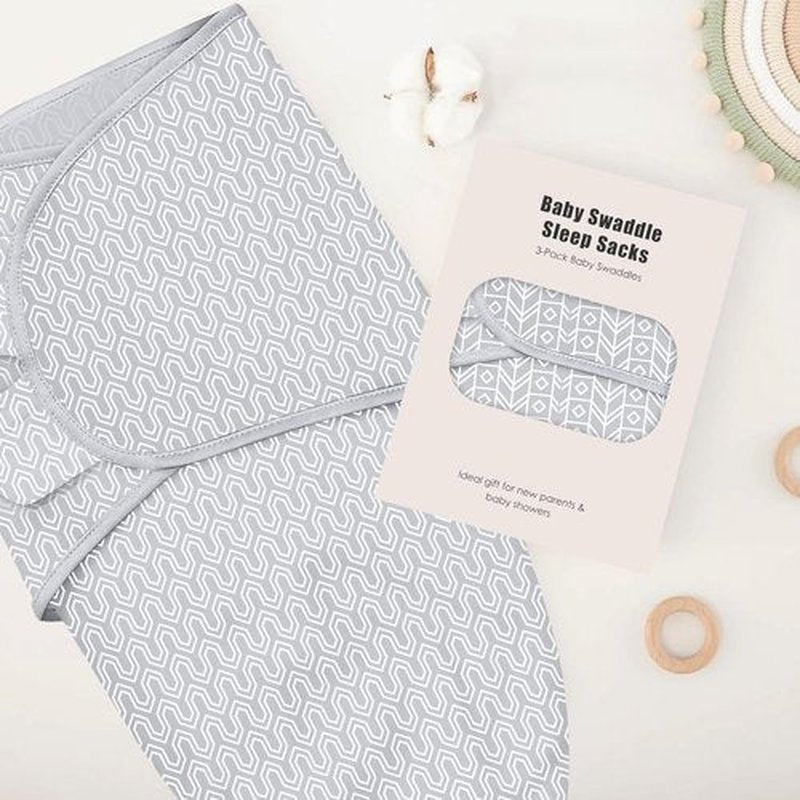 Sweet Dolphin Baby Swaddle Sleep Sacks - Soft Cotton Newborn Wrap for Boys & Girls, 0-3 Months | Grey