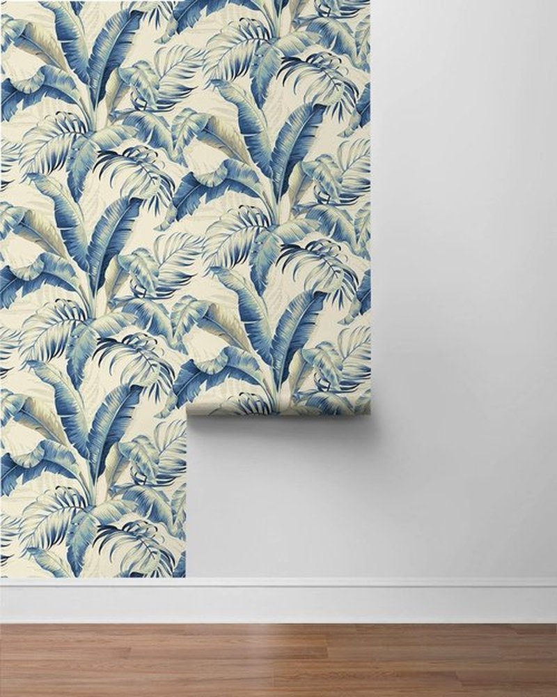 Tommy Bahama - Tropical Peel and Stick Wallpaper | Vinyl for Bedroom, Kitchen & Powder Room - 30.75 Sq Ft (Azure)