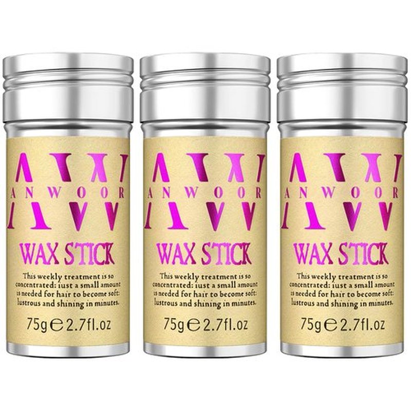 AnWoor Wax Stick for Hair, 3PCS Hair Wax Stick, Hair Gel Stick, Slick Back Hair Stick, Hair Slick Stick for Flyaways, Taming Frizz, Hair Styling Slick Stick for Pomade & No-Greasy