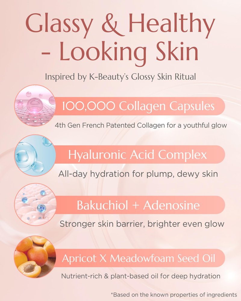 Vitkle Apricot Collagen Gel Serum Mist - Korean Face Moisturizer French Patented with 8-Layer Hyaluronic Acid, Bakuchiol, Adenosine for Hydration Glow Firming Anti-Aging Spray, 3.38 fl.oz.
