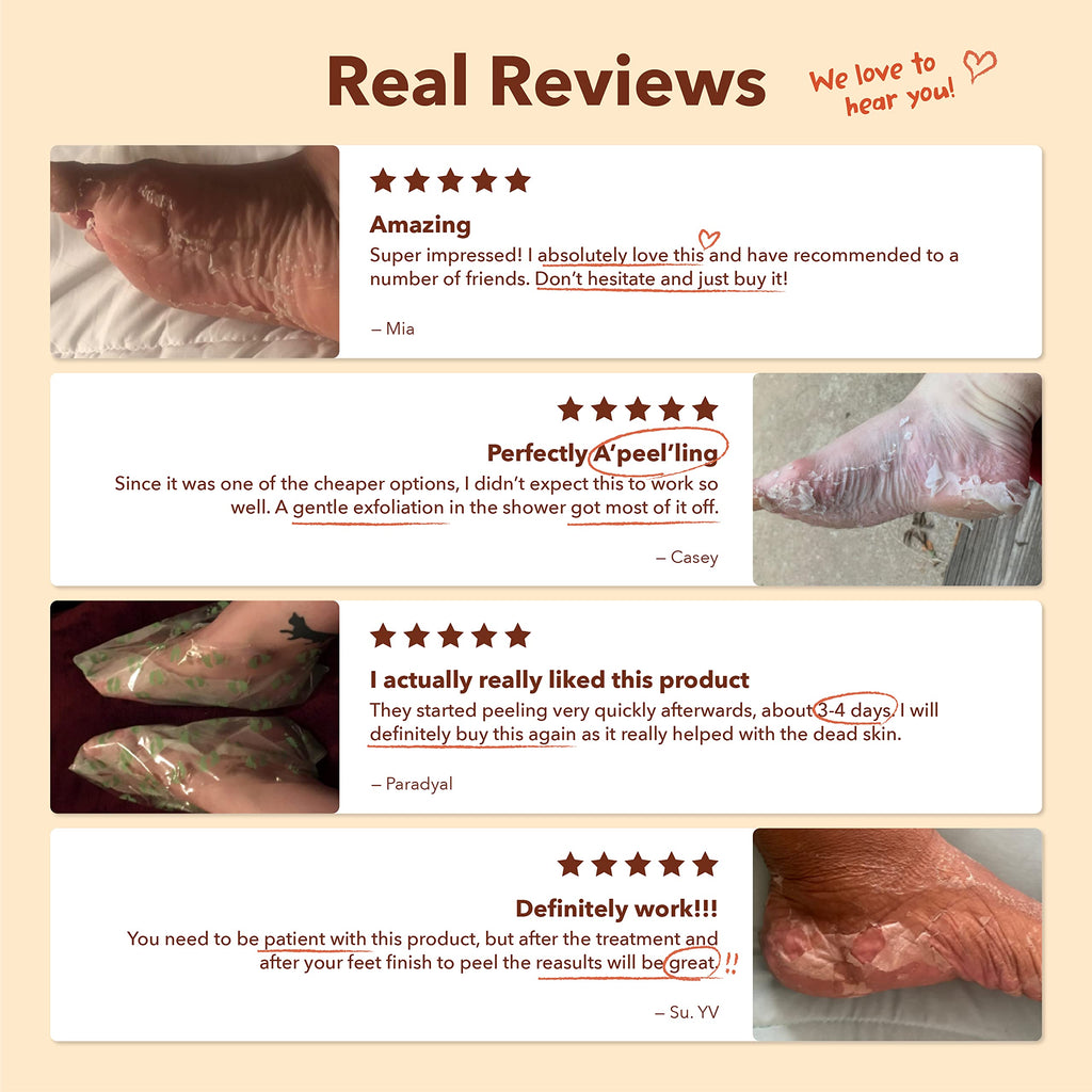 Purederm Exfoliating Foot Mask (3 Pack) – Regular Size Exfoliating Foot Masks for Cracked Feet, Dry Skin, Callused Feet…