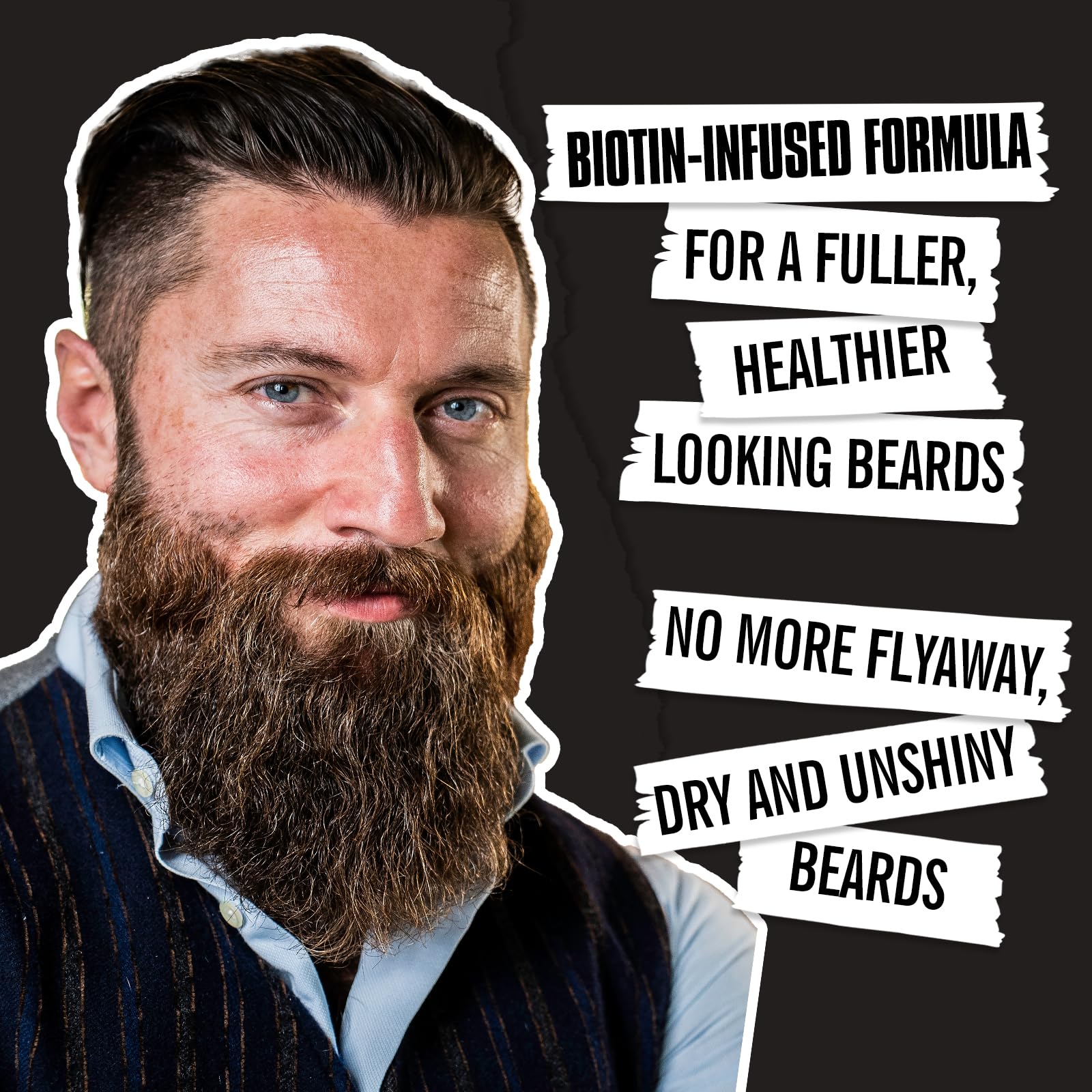 YEALIR Beard Balm for Men - Instant Frizz Control, Moisturizes & Softens Coarse Dry Beards, Beard Butter with Beef Tallow & Biotin for Fuller, Healthier Looking Beards, Fragrance-Free, 3.53 oz