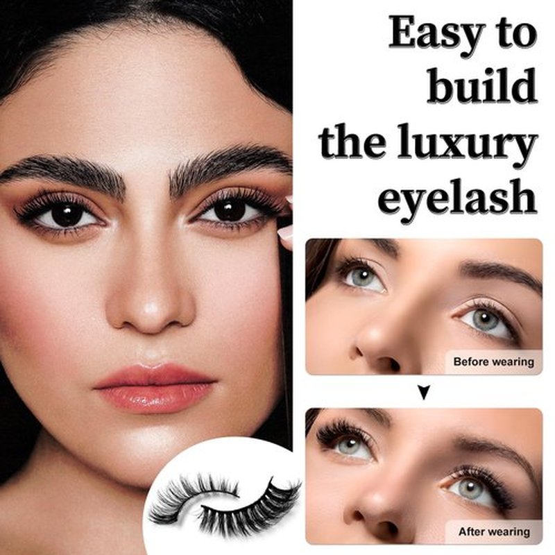 LoveOurHome 12 Pairs Faux Mink Lashes Wispy Lashes 8D Volume False Eyelashes Flully Eye Lash Extesnion Curly Cat Eye Fake Lashes 2 Style Pack Natural Look Fake Eyelash with Tweezers for Women Girls