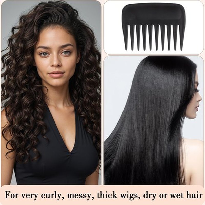 obeoby 3Pcs Wig Brush Comb Set, Loop Wig Brush Hair Extension Wide-Tooth and Edge Combs for Human Wigs and Synthetic Extension