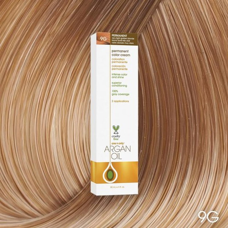 One N' Only Permanent Hair Color - Argan Oil Infused Hair Dye for Rich, Accurate Tones - 9G Very Light Golden Blonde (3 oz)