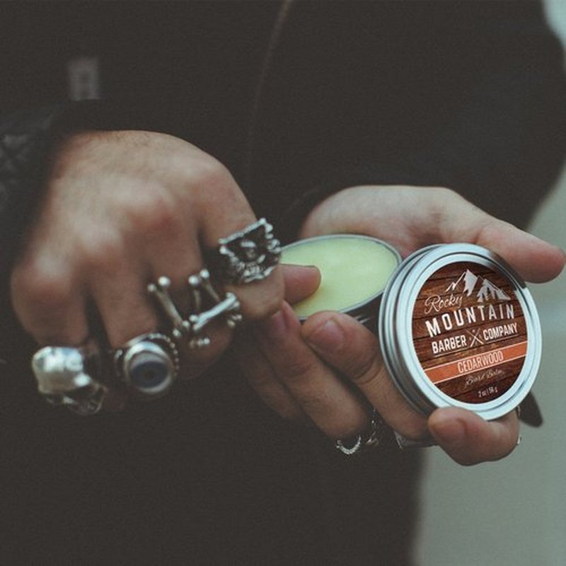 Rocky Mountain Barber Beard Balm - 100% Natural Premium Wax Blend with Cedarwood Scent | Nourishing Beeswax & Oils