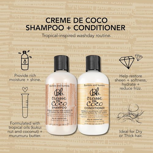 Bumble and bumble. Creme De Coco Coconut Shampoo & Conditioner Set - Rich Moisture & Shine | Reduces Frizz for All Hair Types