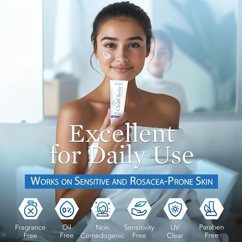 Clear Choice Sunscreen SPF 45 - Oil-Free, Zinc Oxide Formula, Broad Spectrum Protection | 4oz