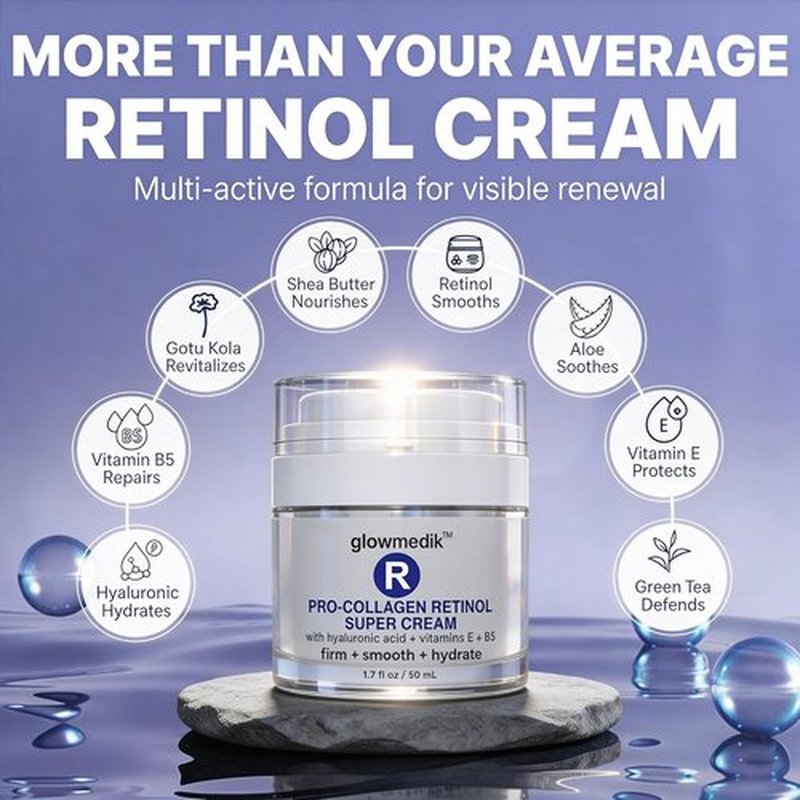 Regine Switzerland Anti-Aging Face Cream - Pro-Collagen Night Moisturizer with Retinol & Hyaluronic Acid - 1.7 fl oz for Firming Skin