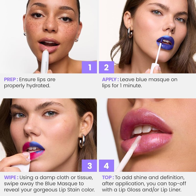 Wonderskin Wonder Blading Lip Stain Peel Off Masque - Long Lasting Waterproof Pink Tint | Matte Finish