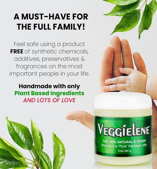Beesaluxe Veggielene - 100% Natural, Vegan & Hypoallergenic Alternative to Petroleum Jelly - Unpetroleum - Lips, Hands, Baby, Makeup Remover and More (8 Ounce)
