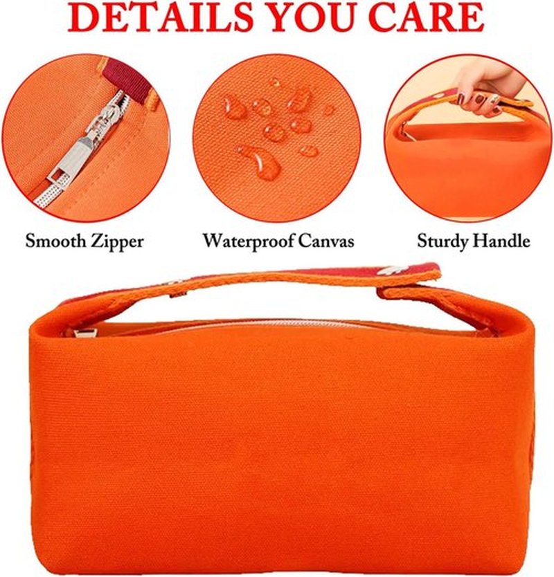 Fammart Travel Makeup Bag - Waterproof Canvas Organizer Case for Women | Large Toiletry & Skincare Pouch