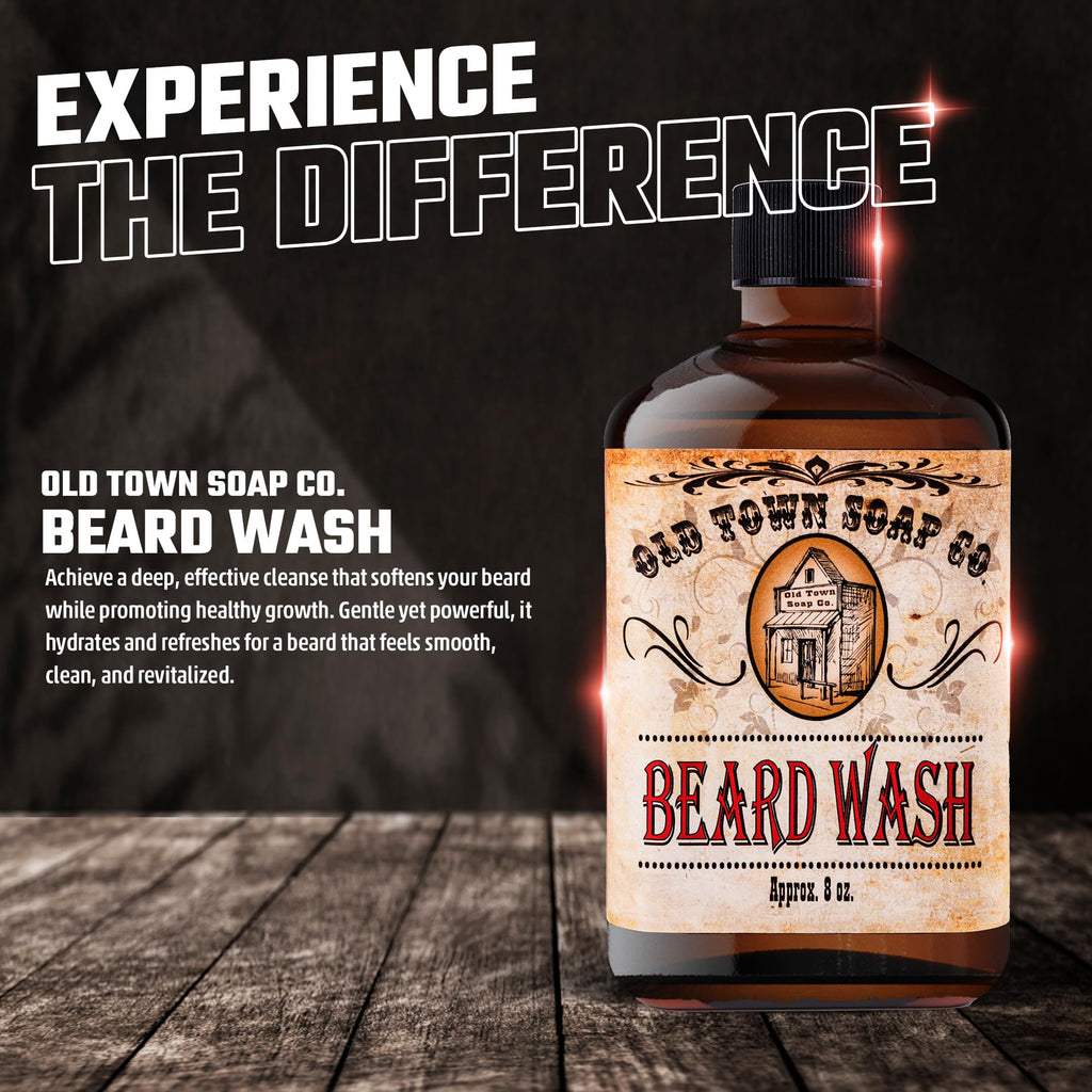 Old Town Soap Co. Beard Wash - Cleansing and Styling Beard Face Wash For Men (8oz)