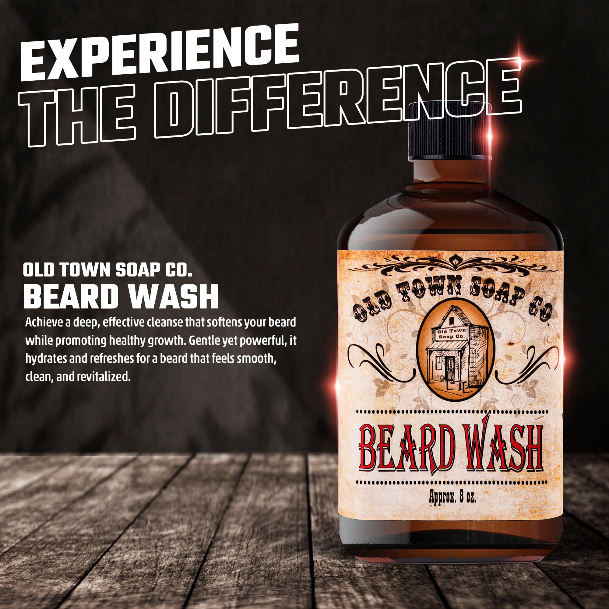 Old Town Soap Co. Beard Wash - Cleansing and Styling Beard Face Wash For Men (8oz)