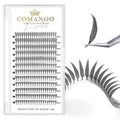 CoMango Premade Spire Lashes Anime Lash Fans C/D Curl Manga Chunk Natural Wispy Lash Extension Feather Shape Comic Lashes 0.07mm lndividual Lashes (Black Spire, 0.07-D-12mm)