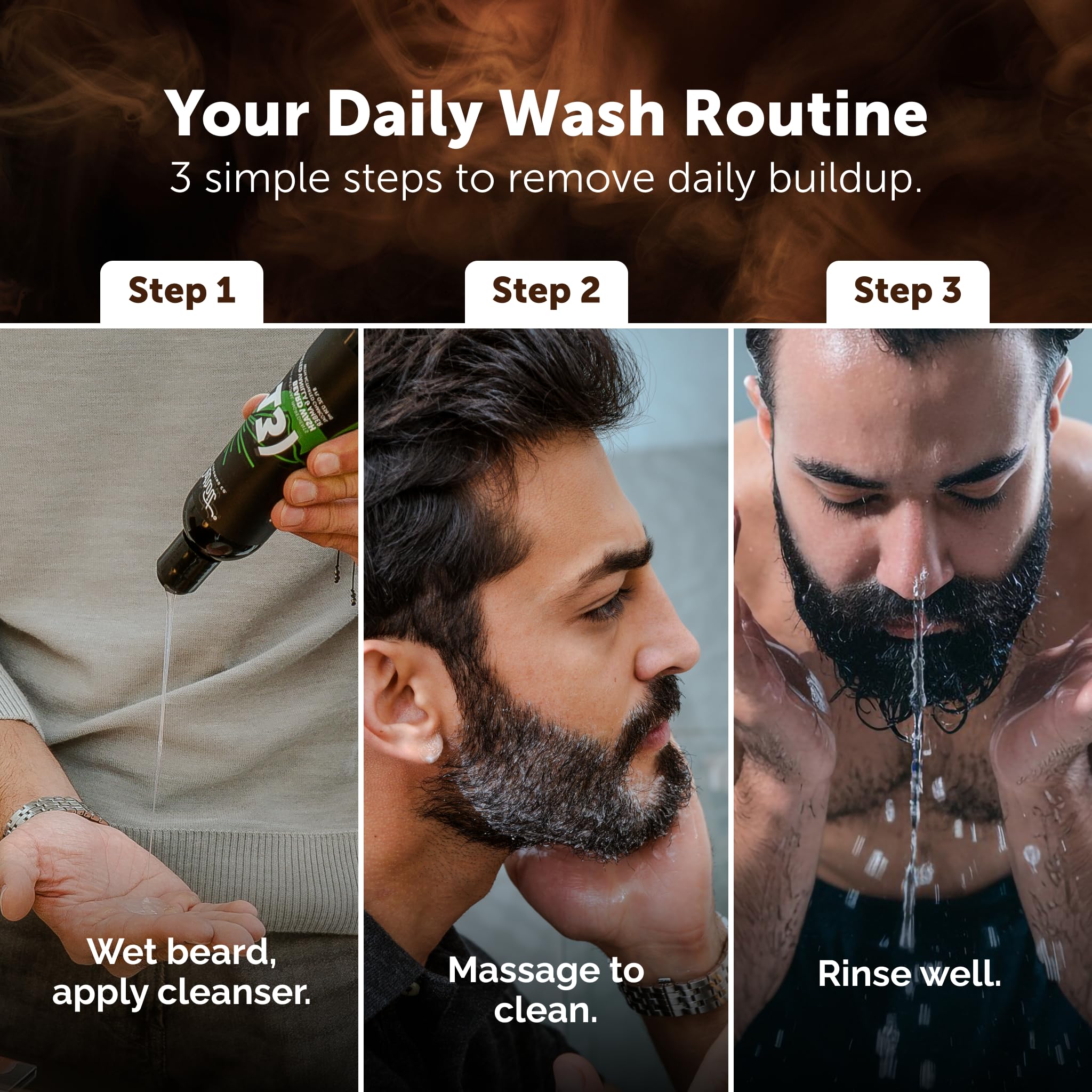 Detroit Grooming Co. Beard Wash - Men's Beard Shampoo - Deeply Cleanses & Refreshes Beards - Aloe Vera with Essential Oils - Beard & Mustache Cleanser - Toasted Vanilla & Amber Scent - 313-8oz