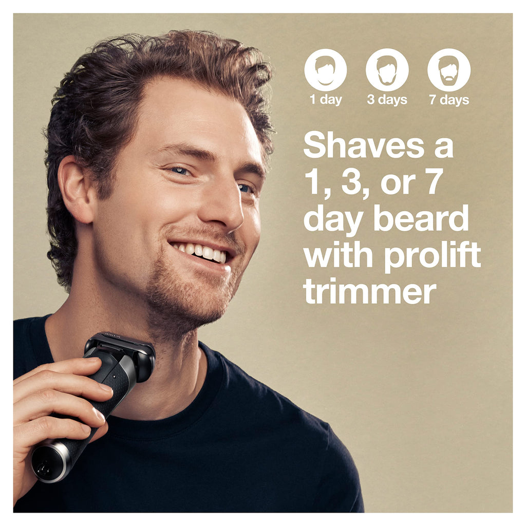 Braun Electric Razor for Men, Series 9 Pro 9465cc Wet & Dry Electric Foil Shaver with ProLift Beard Trimmer, Cleaning & Charging SmartCare Center, Head Shavers for Bald Men, Noble Metal