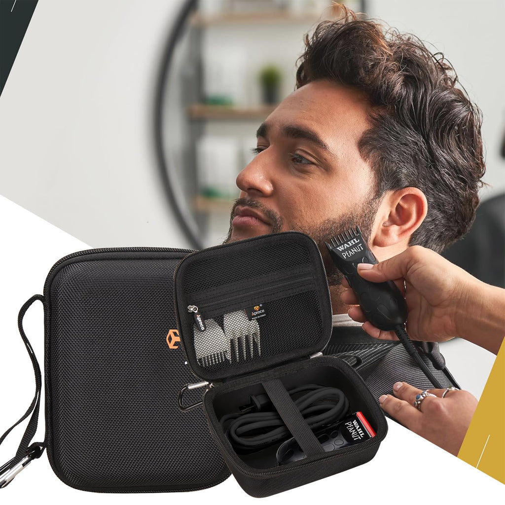 Aproca Black Portable Storage Case, for Wahl Professional Peanut Professional Beard Trimmer Hair Clipper Kit Compatible with #8685 8655 8655-200