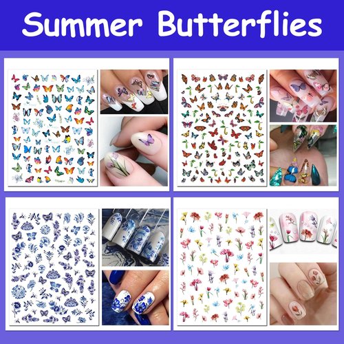 TailaiMei 24 Sheets Holiday Nail Stickers, Halloween, Christmas, Fall, Valentine Mixed All Seasons Variety Pack for Year-Round Seasonal Nail Art Decorations, Self-Adhesive Design Nail Decals