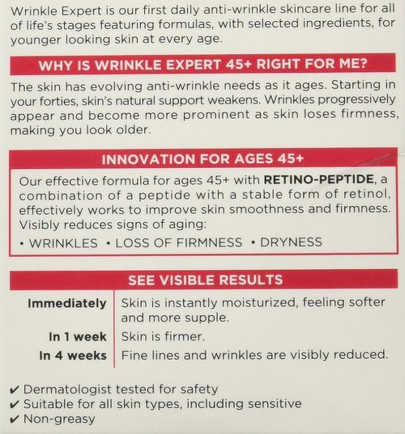 L'Oreal Paris Anti-Aging Face Moisturizer - Wrinkle Expert 45+ with Retino-Peptide, 1.7 fl. Oz