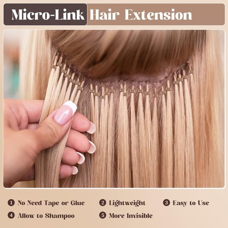 Silicone Beads for Hair Extensions, Funtopia 1920pcs 4 Colors 5mm Hair Extension Beads, Silicone Lined Micro Rings Links, Hair Tinsel Bead for Hair Styling (Black-Dark Brown-Light Brown-Blonde)