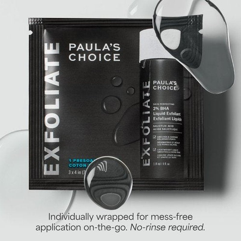 Paula's Choice SKIN PERFECTING 2% BHA Salicylic Acid Exfoliating Pads - Facial Exfoliant Pads for Blackheads, Enlarged Pores, Wrinkles & Fine Lines, 10 ct