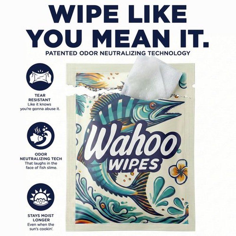 On-The-Go Wahoo Wipes – Pack of 50 Individually Wrapped Wet Wipes, Odor-Neutralizing Moist Towelettes, Ideal for Hunting, Camping, Bathrooms & Travel, by Dirty Ducks LLC.