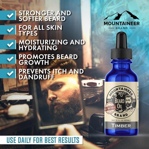 Mountaineer Brand Beard Oil - Natural Unscented Hydration & Conditioning for Beard Growth | 2oz