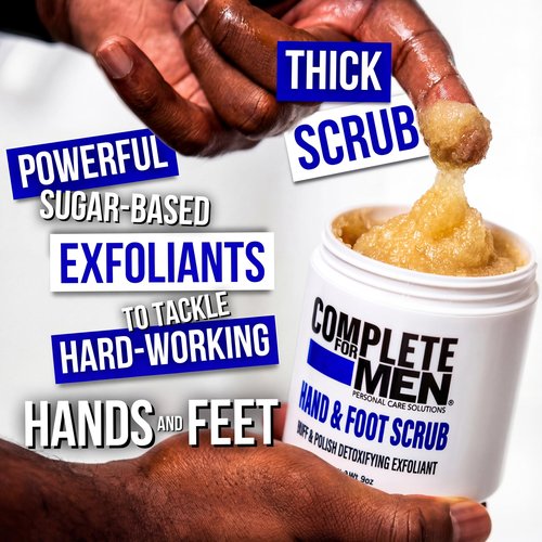 COMPLETE FOR MEN - Hand and Foot Scrub: Exfoliating Feet, Hand Exfoliant, Sugar Scrub for Dry Skin, Moisturizing Rough Skin Remover, Ideal for Hands and Feet Care, Scrub for Men
