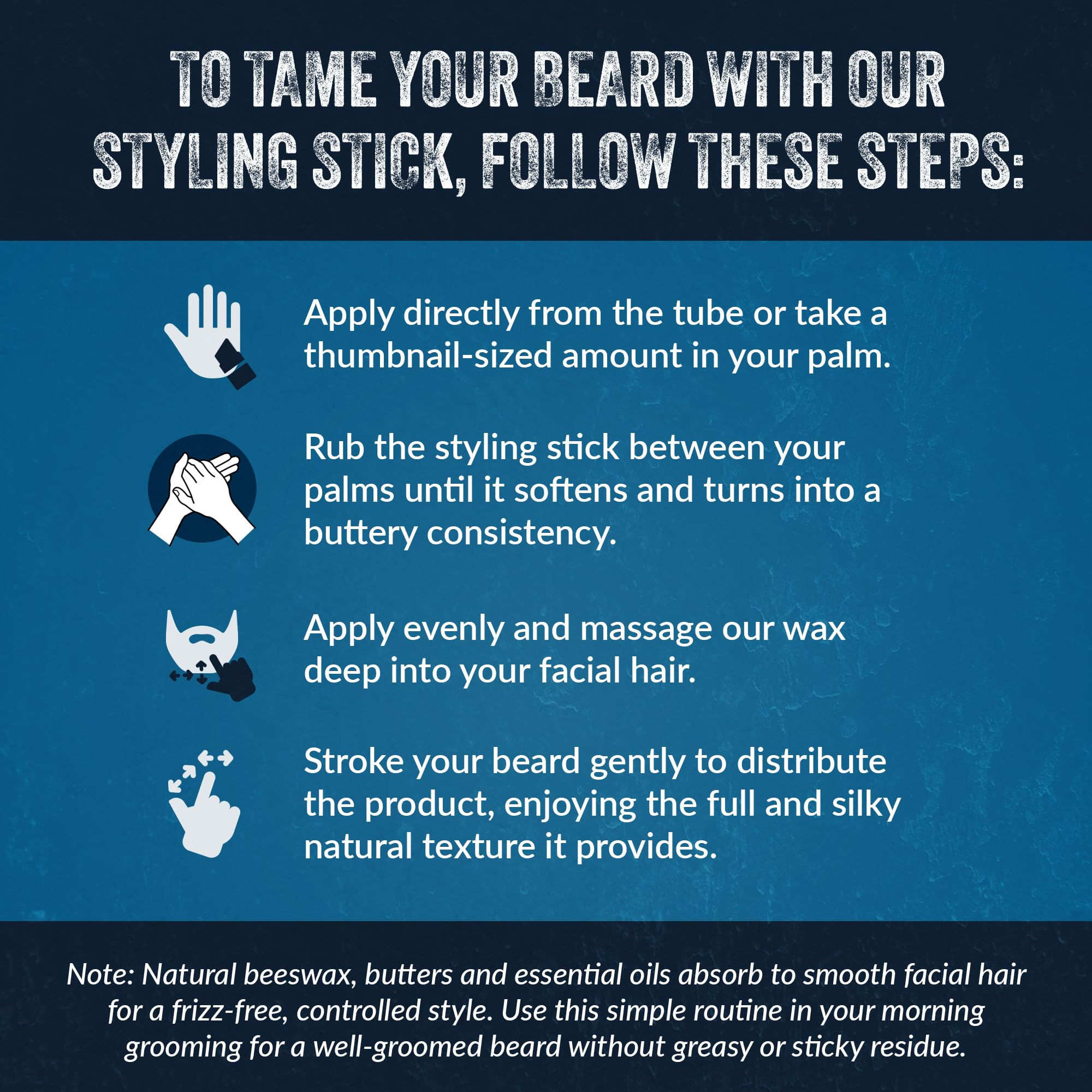 Mountaineer Brand Styling Stick - 100% Natural Beard Conditioner for Men - Hydrate, Tame Wiry Hair - Firm Hold for Easy Styling - Smokey Bourbon Scent 2oz