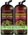 MYSTÈRE BEAUTÉ Rosemary Chelating Shampoo and Conditioner Set - 16 oz Each - Hard Water & Chlorine Removal with Biotin, Keratin & Tea Tree – Sulfate Free Clarifying Hair Strengthening Formula