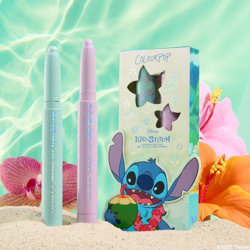 ColourPop x Stitch Cute and Feisty Shadow Stix Makeup Kit - Limited Edition Duochrome Eyeshadow Makeup Set - Vegan & Cruelty-Free Cream Eyeshadow Sticks with High-Pigment & Metallic Finishes (2 Count)