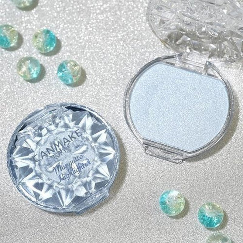 CANMAKE - Munyutto Highlighter - Packed Powder Compact - 0.13oz (3.8g) (02 Rose Quartz)