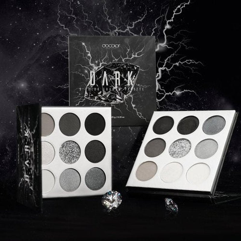 docolor Eyeshadow Palette 9 Colors Black Eyeshadow Gemstone Shadow Palette Highly Pigmented Mattes Shimmers Naked Smokey Glitter Cream Colorful Powder Blendable Long Lasting Waterproof Makeup Palette