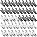 Honoson 50 Pieces Nail Clipper Set Fingernails and Toenail Bulk Clipper Flat Stainless Steel Nail Cutter for Women Men Thick Nails, Black and Silver