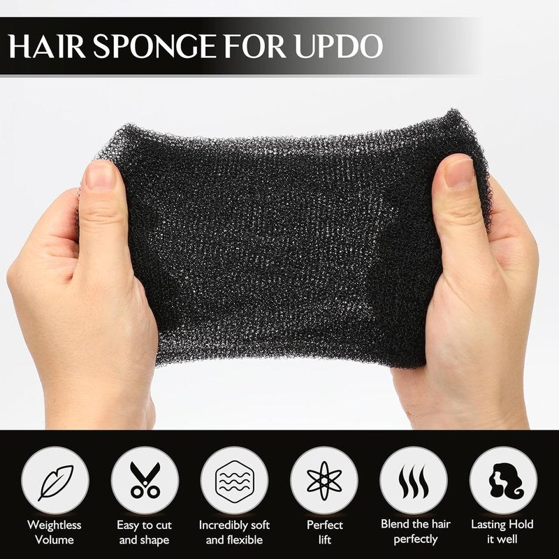 YGQQOY Hair Filler | Updo Hair Sponge & Padding Tool for Volume - Black Hair Donuts