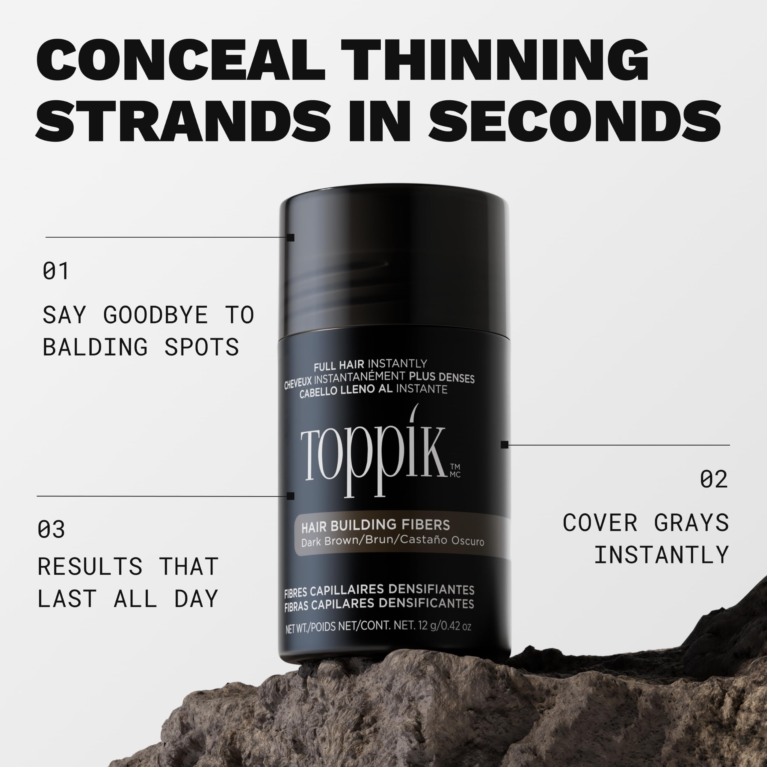 Toppik Hair Building Fibers, Light Brown, 27.5g Fill In Fine or Thinning Hair, Instantly Thicker, Fuller Looking, 9 Shades for Men & Women, Keratin Protein Formula