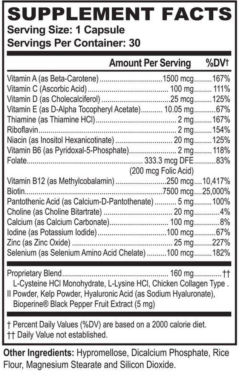 BioFull Hair Skin Nails - Biotin Vitamins for Hair, Skin & Nails - Biotin & Collagen Supplement for Women & Men