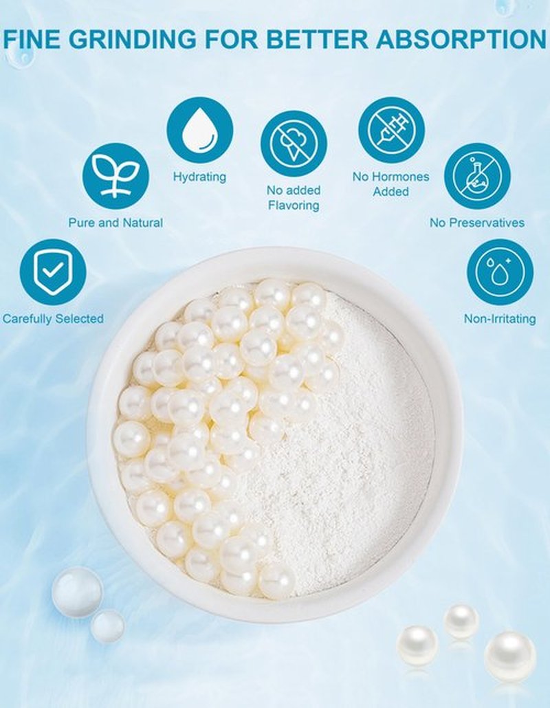 Jutqut Freshwater Pearl Powder Organic, 100g100% Natural Pearl Powder,DIY Skincare —DIY Antioxidant, Deep Cleansing, Pore-Shrinking, Anti-Aging Mask