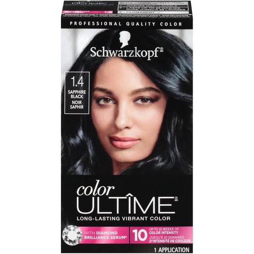 Schwarzkopf Color Ultime 1.4 Sapphire Black Hair Dye - Permanent, Fade-Resistant, Intense Color for All Hair Textures