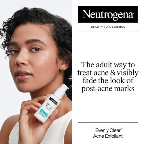 Neutrogena Evenly Clear Acne Exfoliant - Multi-Acid Treatment Serum for Smooth, Even Skin Tone | 1 fl. oz