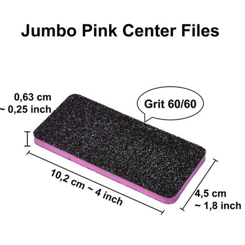 New AMT 25 PCS Pedicure Foot File Grit 60/60, Black Callus Remover File, Nail Files for Pets, Emery Boards for Pet Grooming, 60 Grit Foot File (25 PCS -Pink Center)