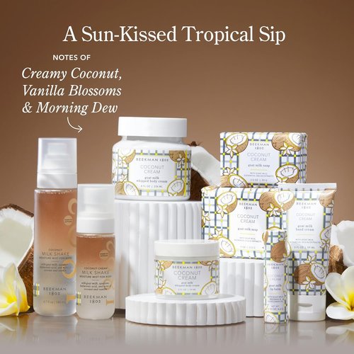 Beekman 1802 Whipped Body Cream - Hydrating Goat Milk Lotion with Shea Butter & Vitamin E | Coconut Cream 8 oz
