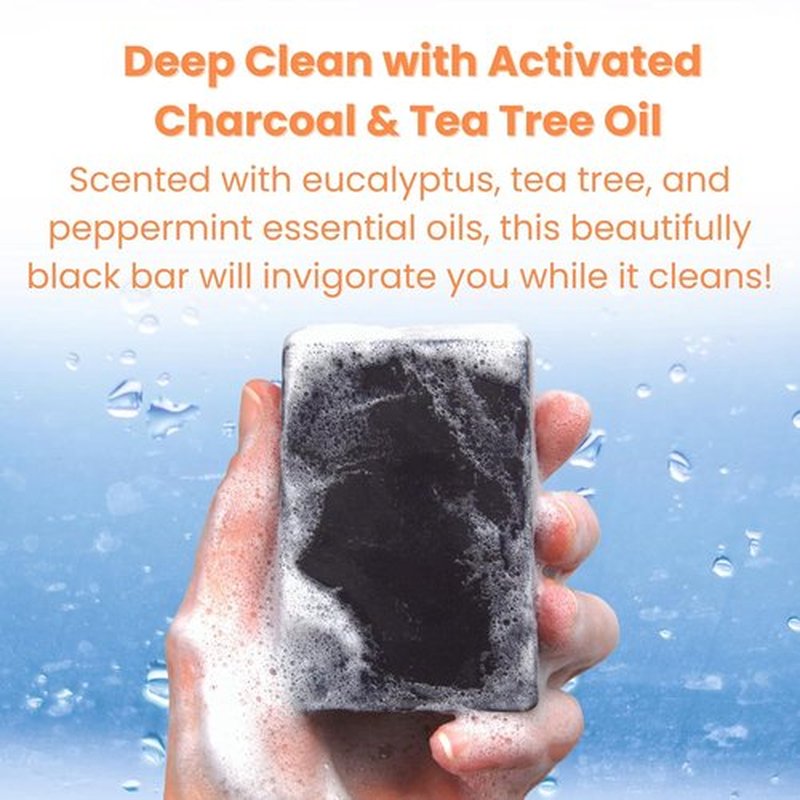 Real American Soap - Activated Charcoal & Tea Tree Oil Bar Soap (3 Pack) | Long-Lasting, Moisturizing Formula
