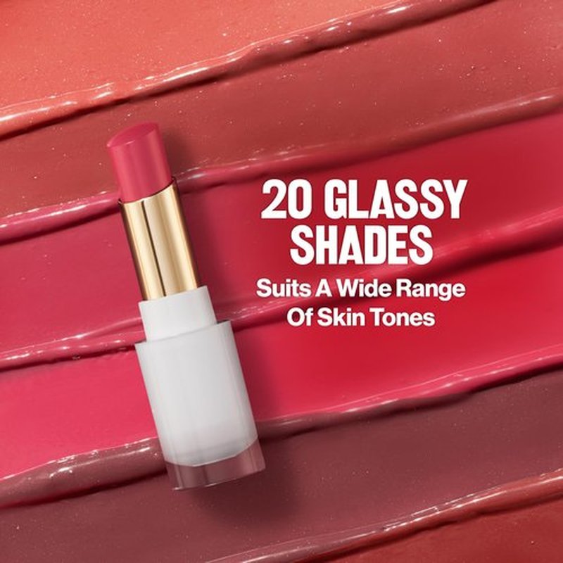 REVLON Super Lustrous Glass Shine Balm, Hydrating Tinted Lip Balm with Hyaluronic Acid, Aloe & Rose Quartz, 004 Nude Illuminator, 0.11 oz