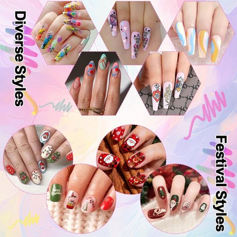 12 Colors Nail Art Pens Set, 3D Acrylic Paint Nail Polish Pens for Drawing &Dotting, Quick-Dry Nail Art Markers with Fine Tip, Manicure Design Tools for DIY Nail Art at Home & Salon