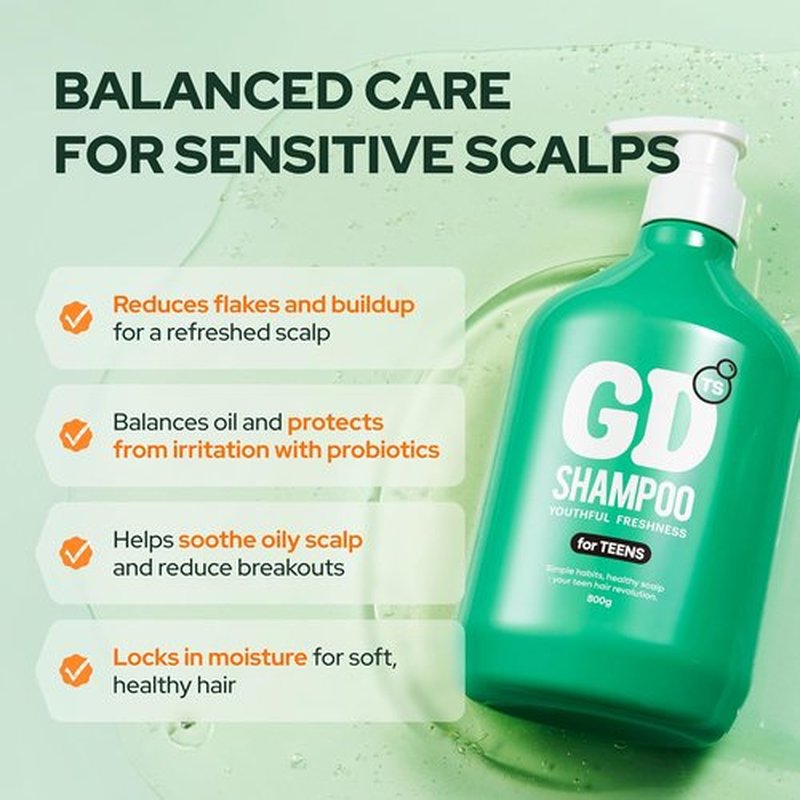 TS GD Shampoo for Flake-Prone Scalp - Gentle Care for Youth & Teens | 28.2 Fl Oz | Silicone & SLS Free