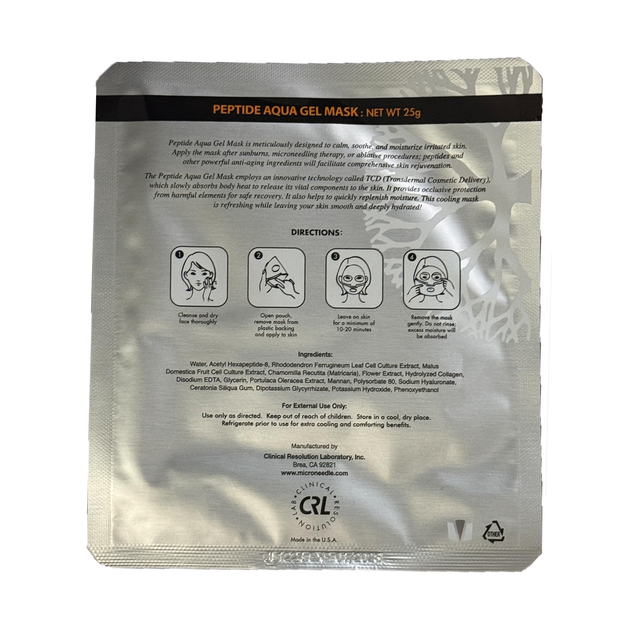 Clinical Resolution Peptide Aqua Gel Mask, Hydrating & Refreshing Gel Sheet Mask, Cooling Sensation for Skin Comfort, 15 Single-Use Masks (3 Boxes, 5 per Box)