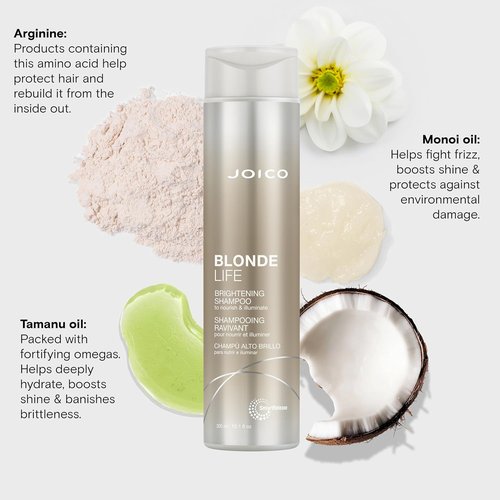 Joico Blonde Life Brightening Shampoo - Sulfate-Free Formula for Soft, Smooth Blonde Hair with Monoi & Tamanu Oil
