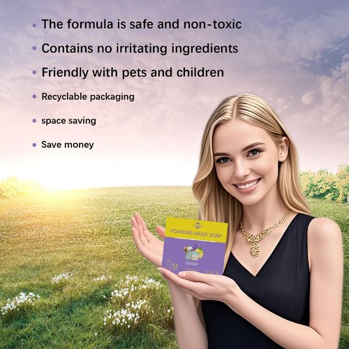 Tisnxiy Foaming Hand Soap Tablet Refills - 12 Count- 96 fl oz total (12x 8 fl oz) - Eco-Friendly Foaming Hand Soap Refill - Gentle on Hands, Kind to Earth - Variety Fragrance Pack